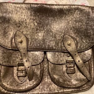 Ralph Lauren Runway Collection Gold Metallic Messenger Style- Made in Italy